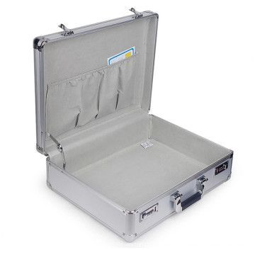 Exquisita caja de herramientas de aleación de aluminio de plata multiusos